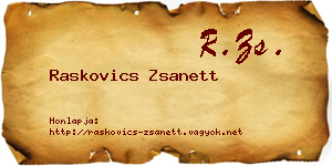 Raskovics Zsanett névjegykártya